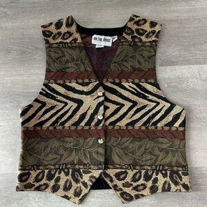 Vintage On The Verge USA 90s Animals and leaf print vest